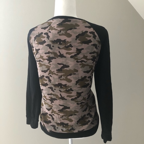 Forever 21 Black Sweater w/ Sheer Camouflage Back! - Picture 2 of 4